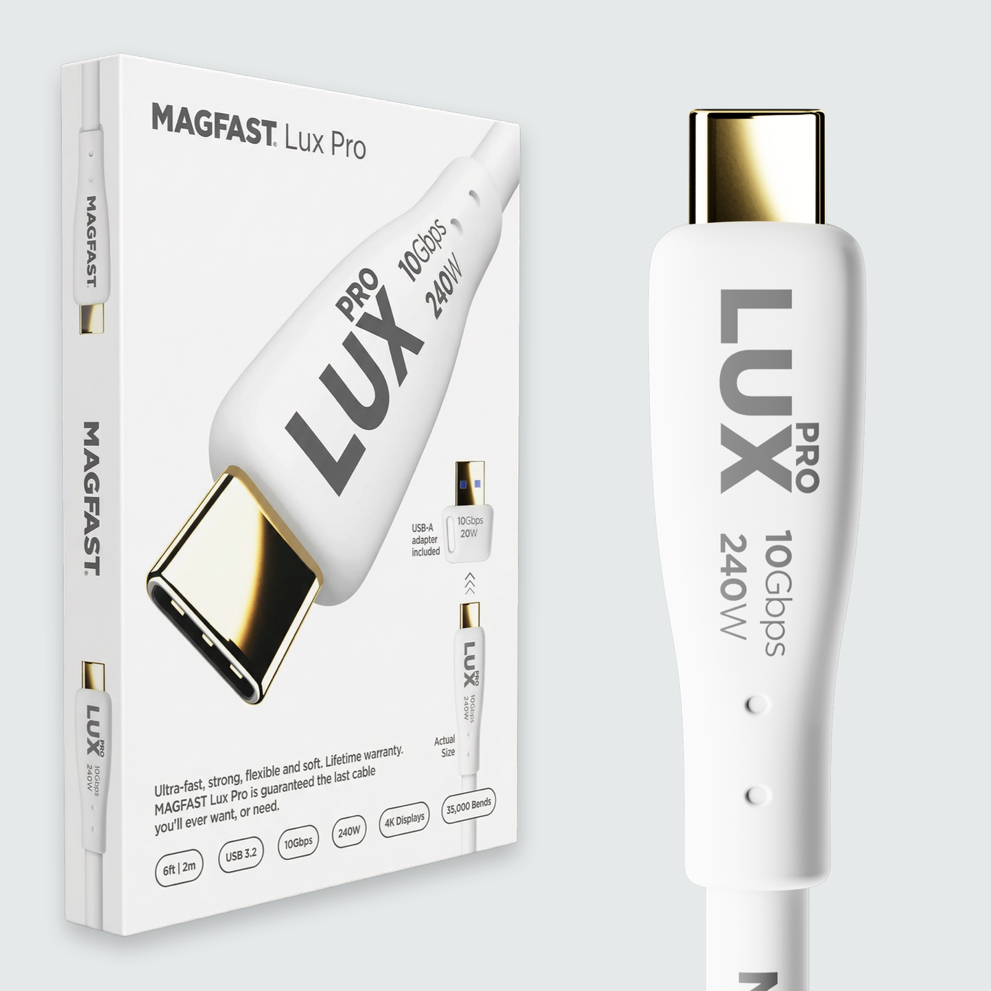 MAGFAST Lux Pro Cable - Alpine White - 2m - USB-C to USB-C (Pre-Order)