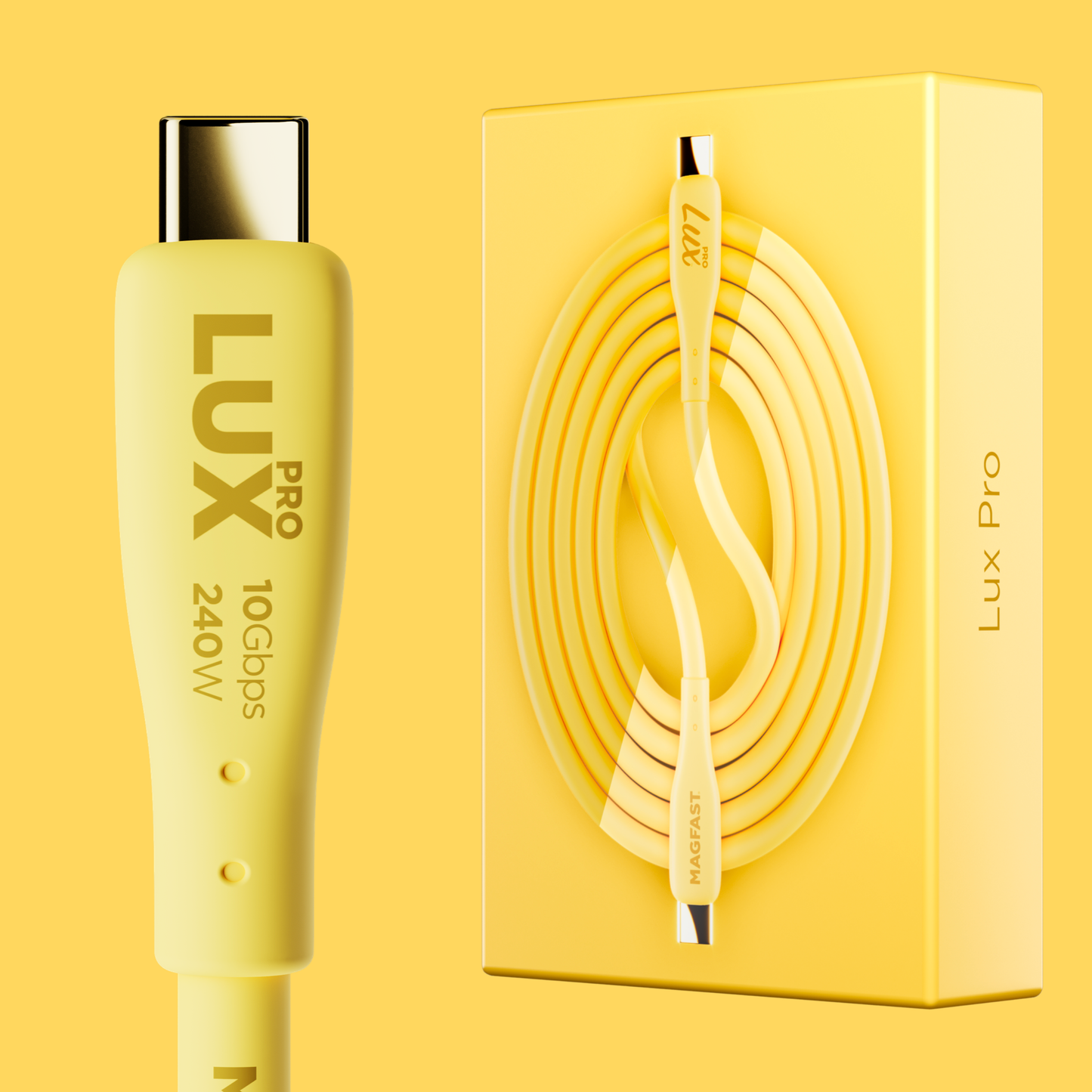 MAGFAST Lux Pro Cable - Sunshine Yellow - 2m - USB-C to USB-C (Pre-Order)